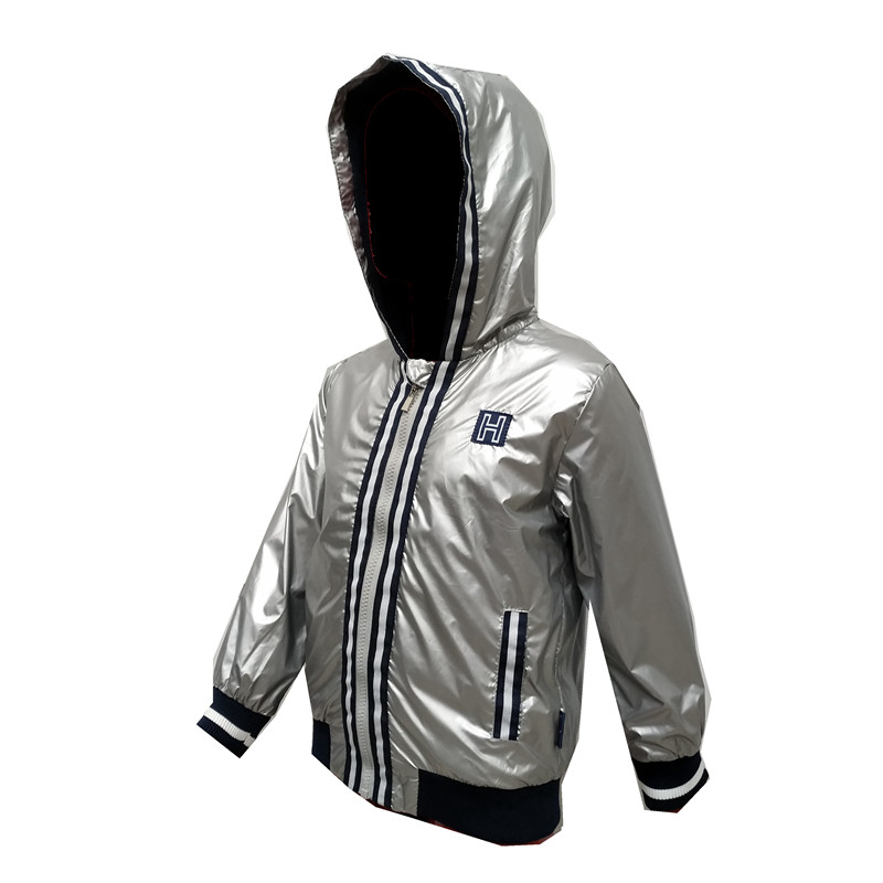 windbreaker silver shining jacket for kids
