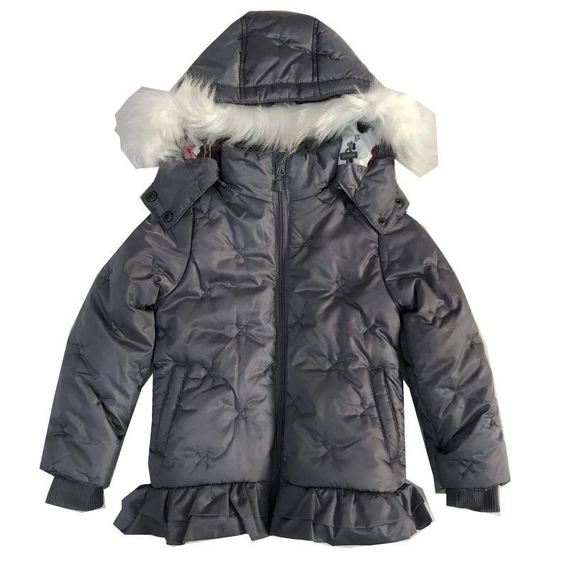 Girl winter coat with fur at hood
