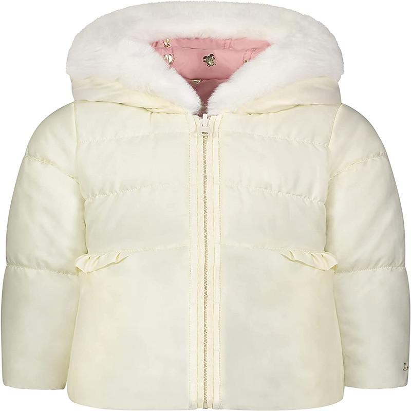 Reversible Puffer Winter Parka Kids Warm Fake Down Coat Chaqueta con capucha para niña
