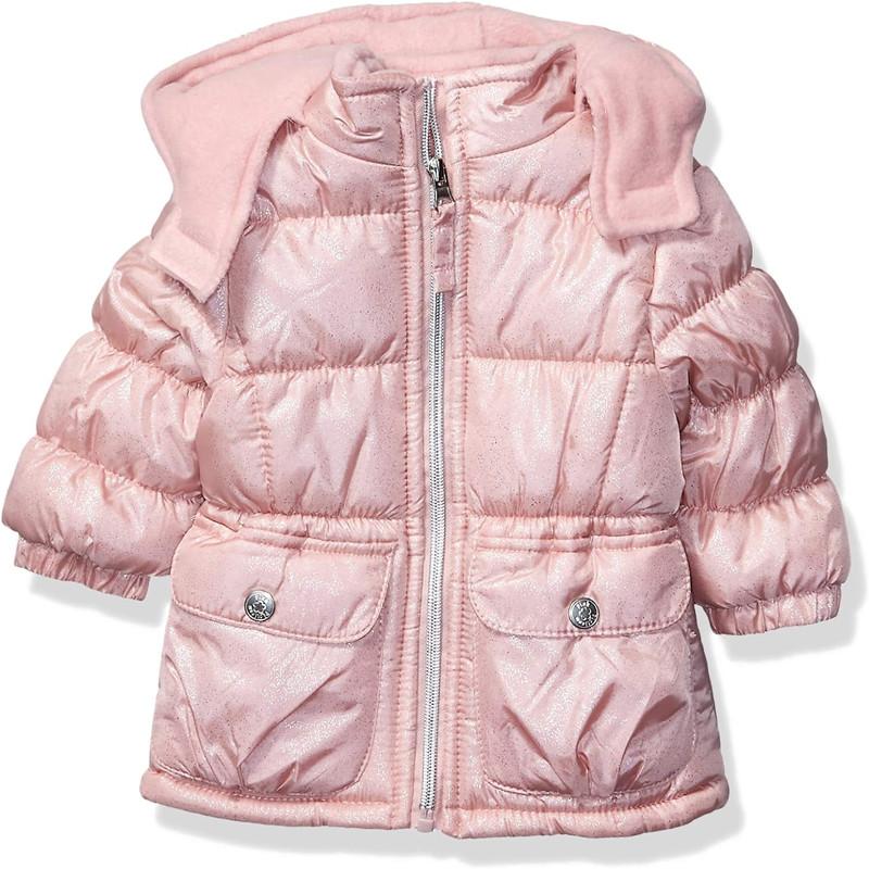  Custom Windpoof Baby Girls Spray Foil Print Puffer Jacket Winter Coat 