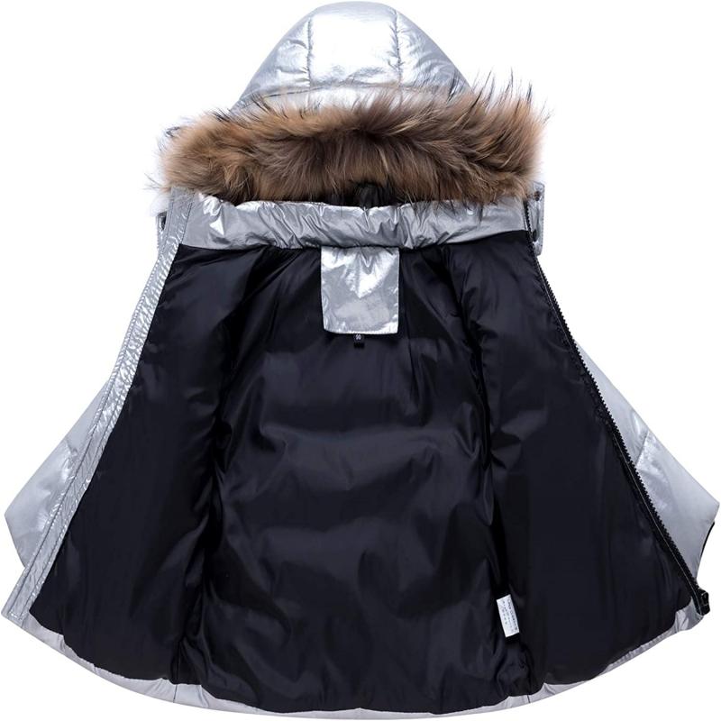Traje de nieve de dos piezas para bebés, niños y niñas, conjunto de ropa de nieve con capucha y capucha de invierno para niños pequeños
