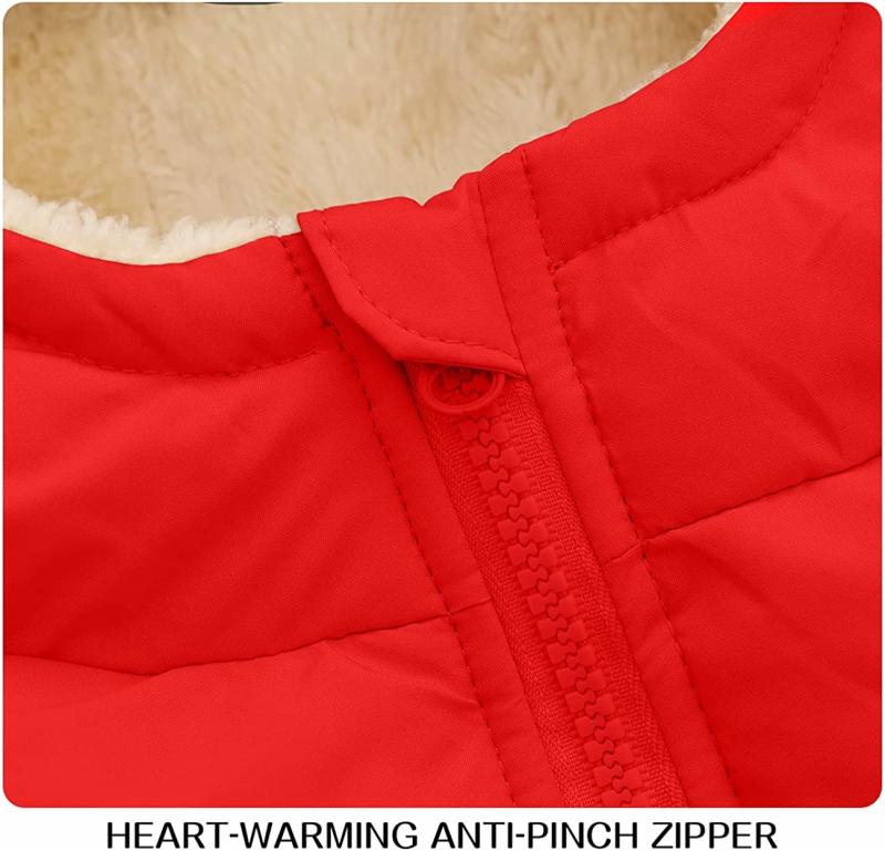 Abrigo de invierno para niños pequeños Chaqueta de forro polar cálida con capucha para niñas y niños
