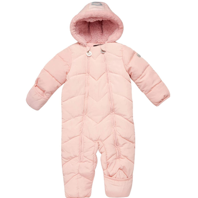  Baby Girls Pram Jumpsuit Quilted Polar Fleece Lined Snowsuit Overalls 