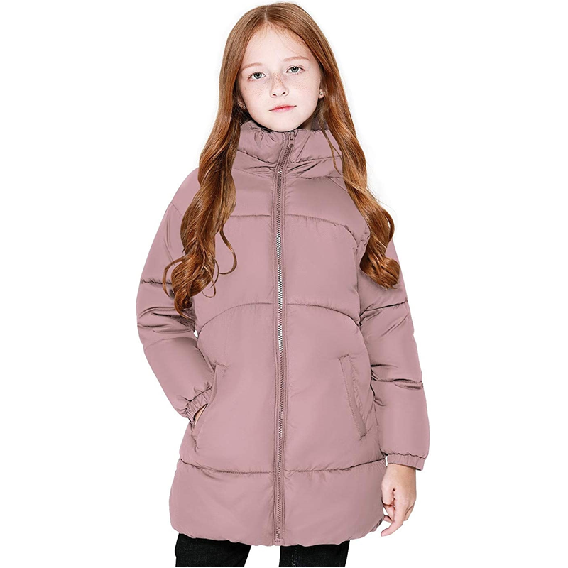 Abrigos de invierno para niñas Chaquetas cálidas de longitud media de peso pesado Abrigo tipo plumón
