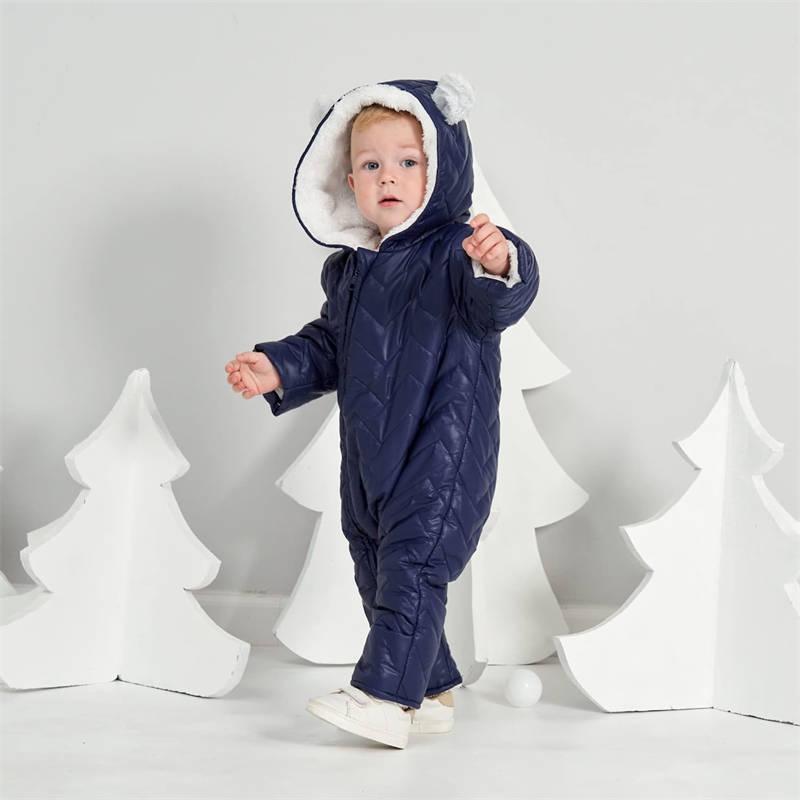 Bebé niño niña invierno con capucha traje de nieve mameluco cremallera acolchado mono infantil