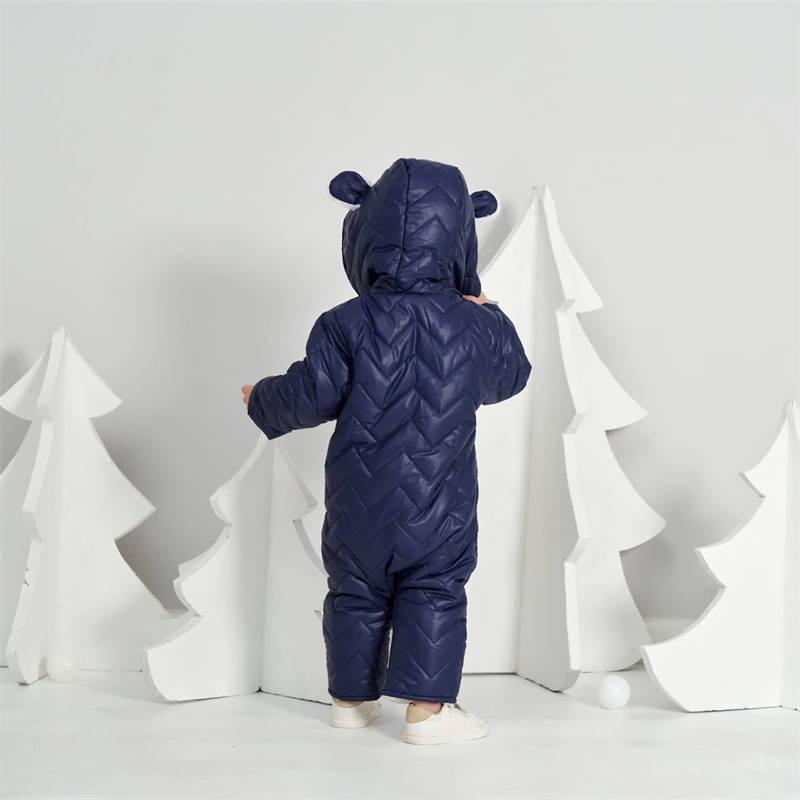 Bebé niño niña invierno con capucha traje de nieve mameluco cremallera acolchado mono infantil
