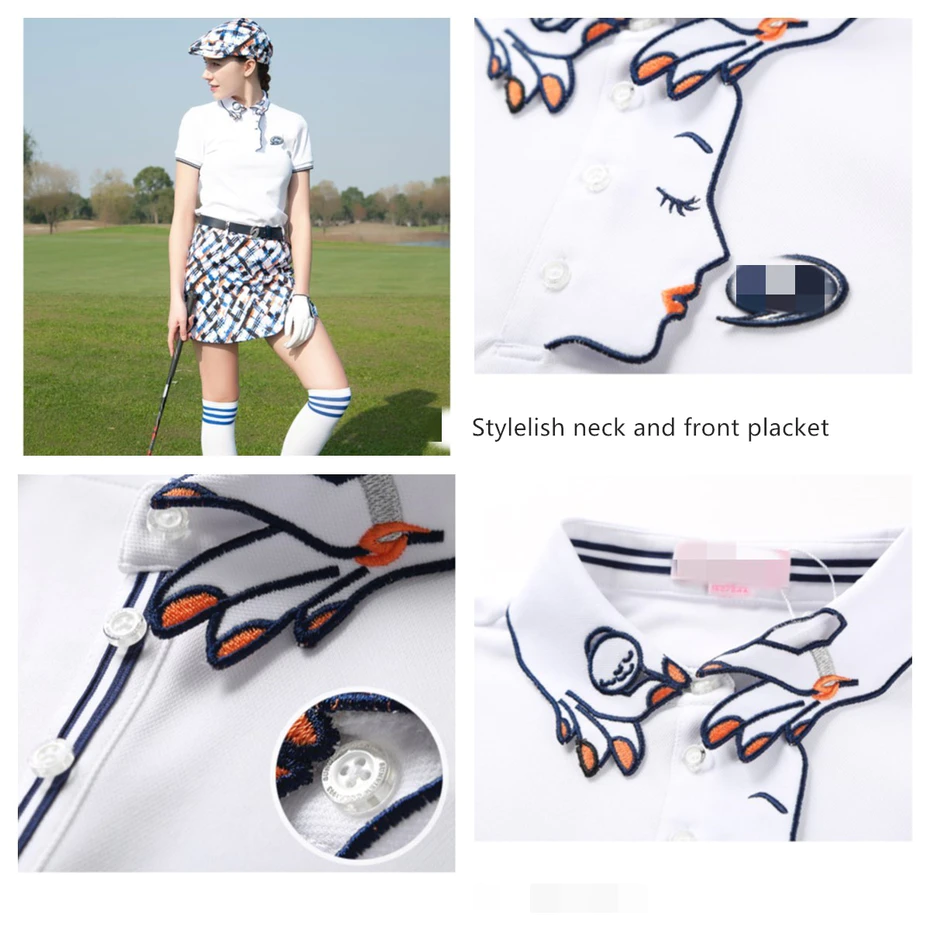Nuevo diseño elegante de las mujeres golf polo camiseta